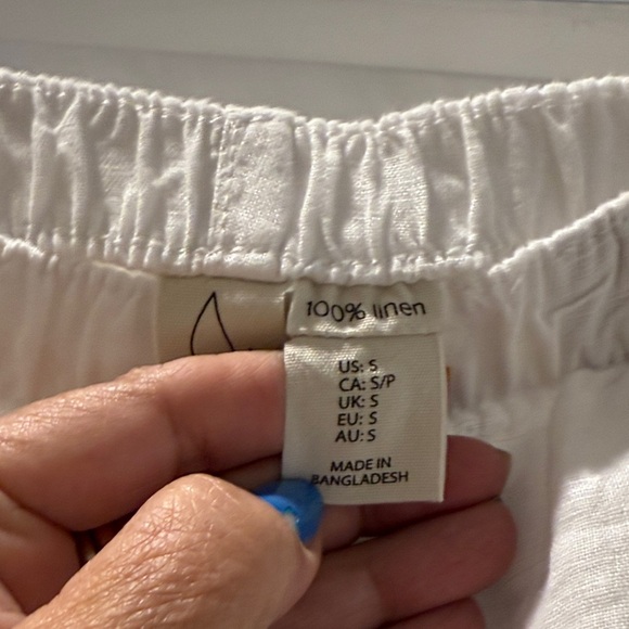 Joie Women’s Cream Linen Joggers - Picture 3 of 9